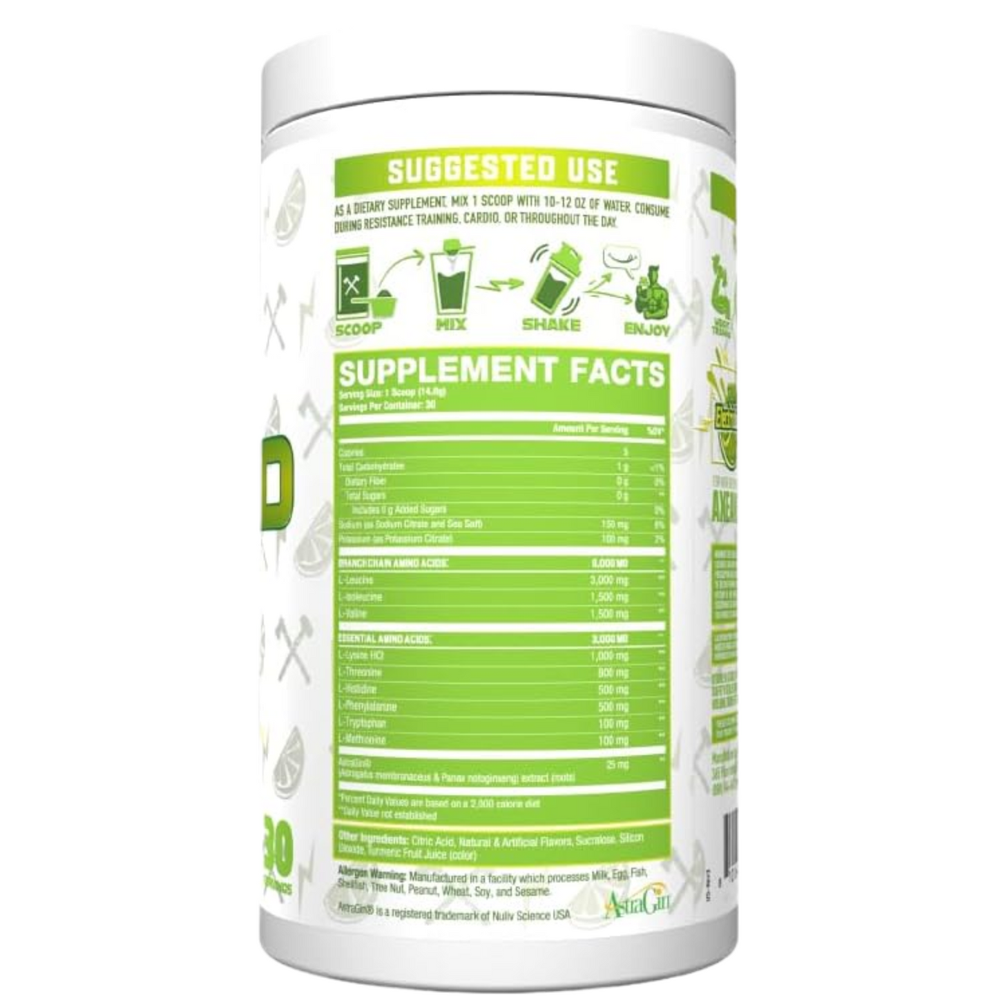 Axe & Sledge The Grind EAA + BCAA Powder | Muscle Recovery & Electrolyte Hydration | Stimulant-Free