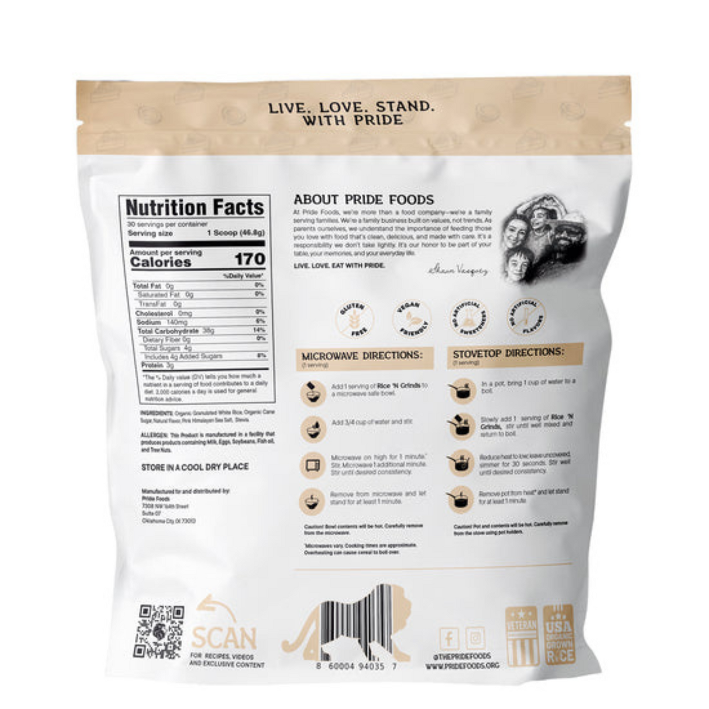Pride Foods Rice ' N Grinds Hot Cereal