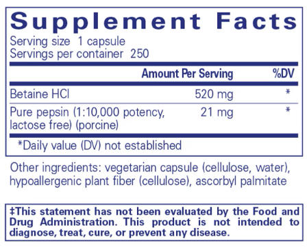 Pure Encapsulations Betaine HCL Pepsin